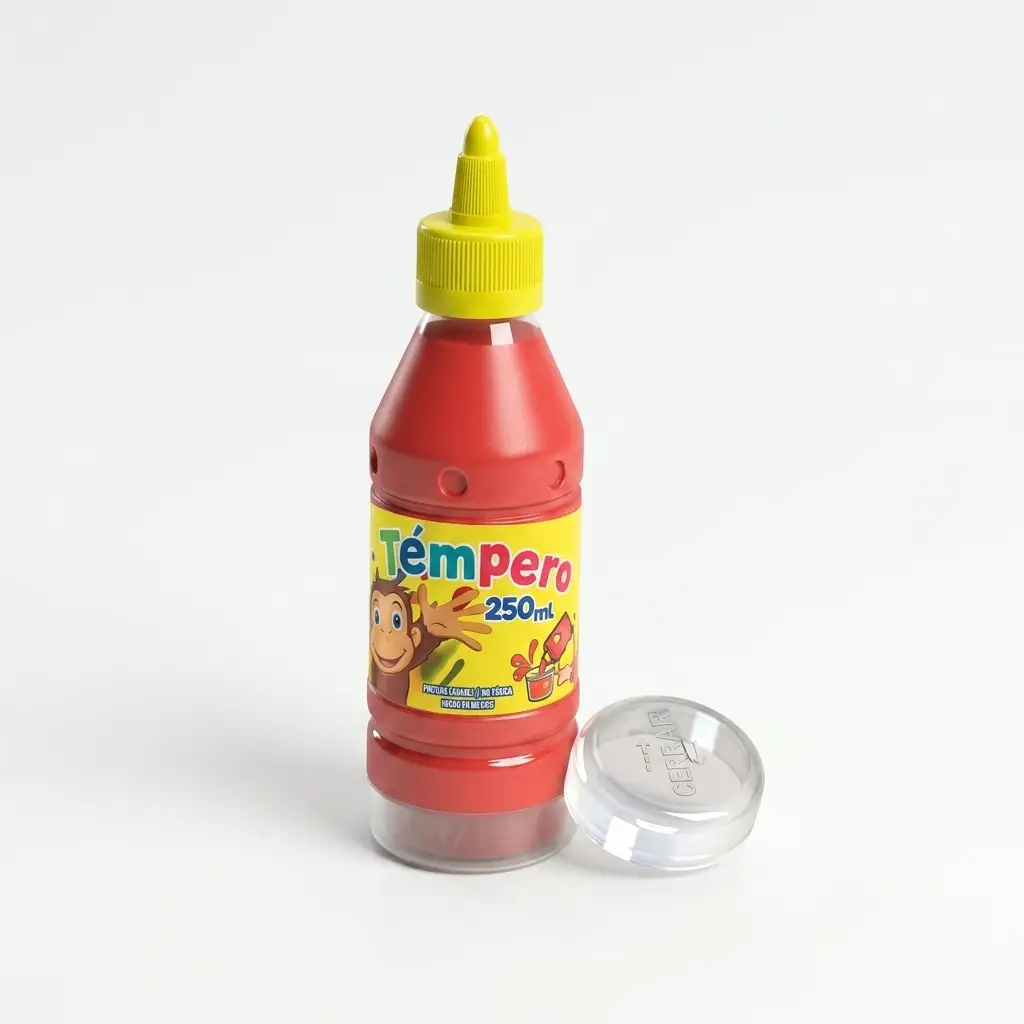 Témpera Neón Rojo 250ml con Aplicador